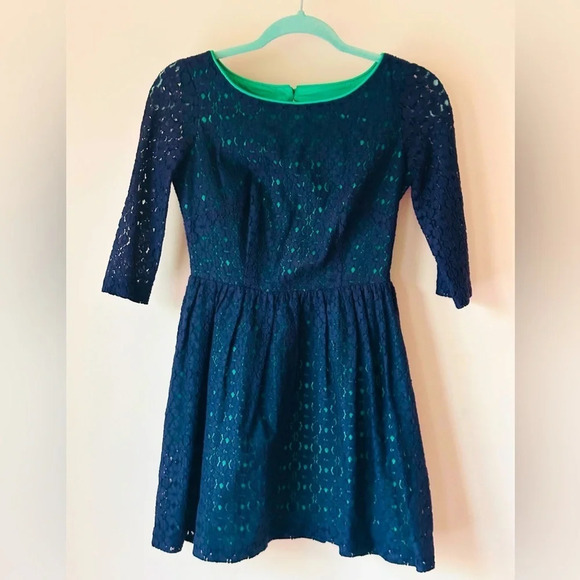 Lilly Pulitzer Alicia Dress Navy Blue & Green - size 00 - Picture 1 of 10